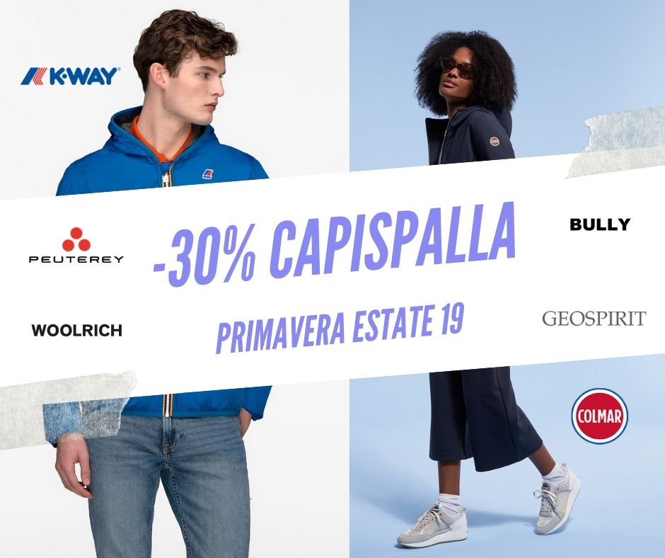 -30% sui capispalla primavera estate 2019