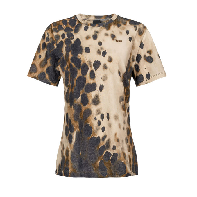 T-shirt con stampa animalier Pinko